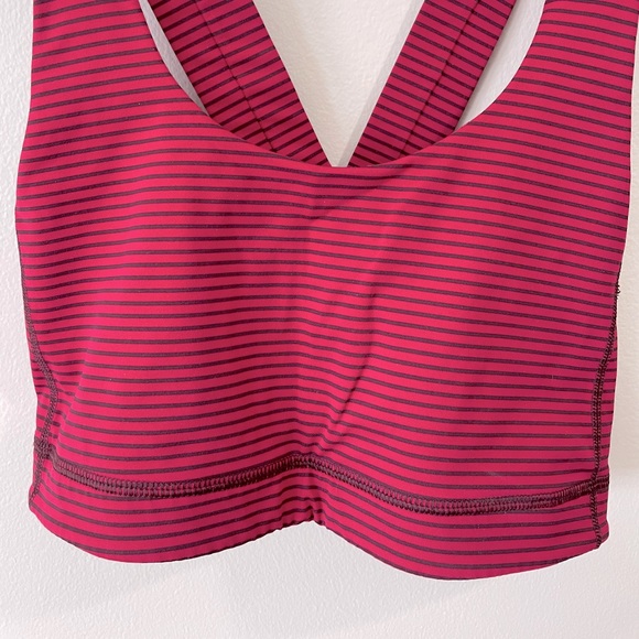 Lululemon All Sport Bra Hyper Stripe Bordeaux - Picture 4 of 8